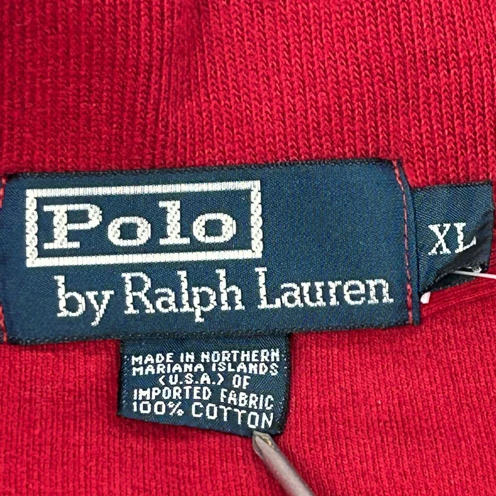 Polo Ralph Lauren Sweater Pullover Mens XL Red Long Sleeve 1/4 Zip Mock Neck NEW